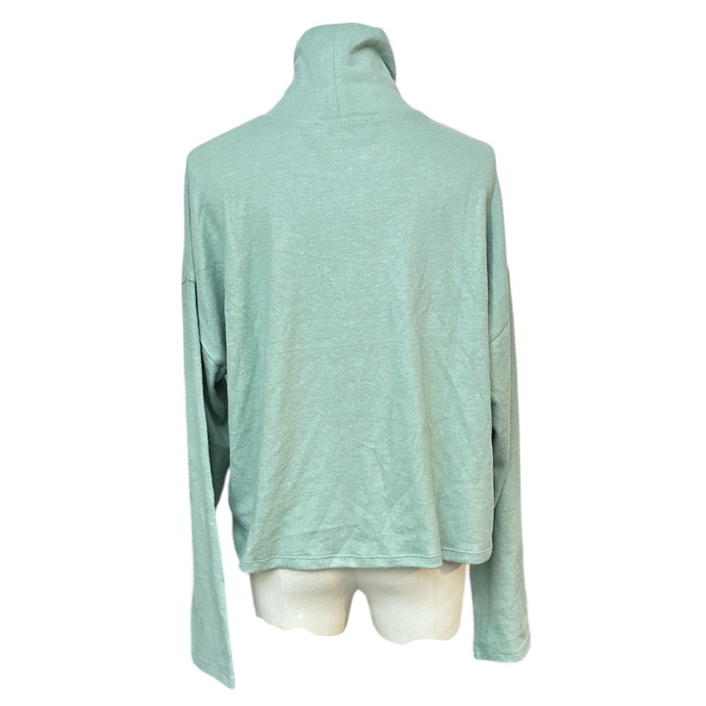 Double Zero Iceburge Green Cropped Turtleneck Sweater women’s size L‎ (G32) - Picture 2 of 7